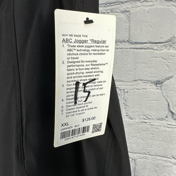 lululemon‎ Men's ABC Warpstreme Jogger *Regular Pant, Size XXL, Black - Picture 6 of 13